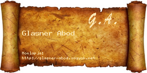 Glasner Abod névjegykártya